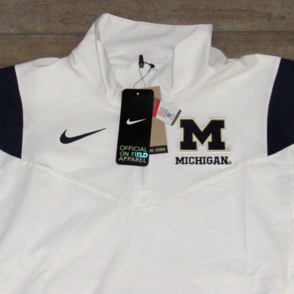 Nike Michigan Wolverines Football On-Field Sideline 1/4 Zip Jacket DN6186 NWT - Picture 2 of 5